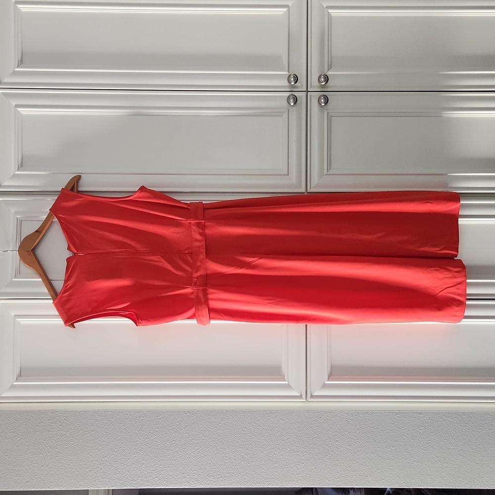 NWT BANANA REPUBLIC | Center Split Belted Midi Dress - Picture 6 of 7